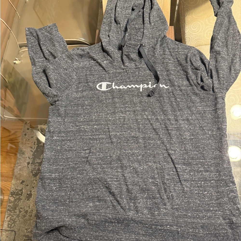 Champion Charcoal Hoodie with Logo